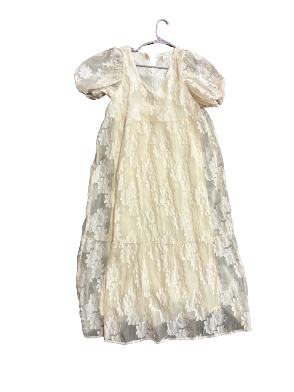 Rylee + Cru Noralee Lace Puff Sleeve Maxi Dress